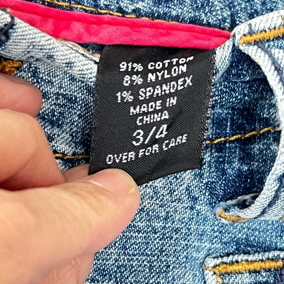 EXPRESS Jeans Womens Denim Mini Skirt 3/4 Small Low-Rise Stretch‎ Back Slip - Picture 7 of 17